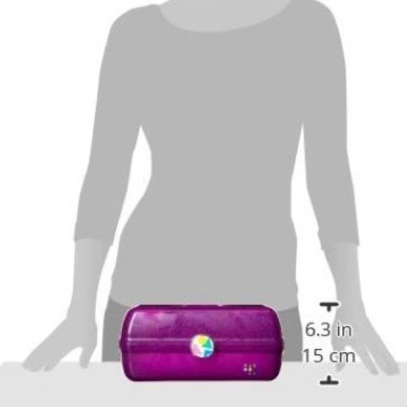 Caboodles Purple Sparkle On-The-go Girl Cosmetic Organizer Make-up Travel Case - Picture 4 of 4